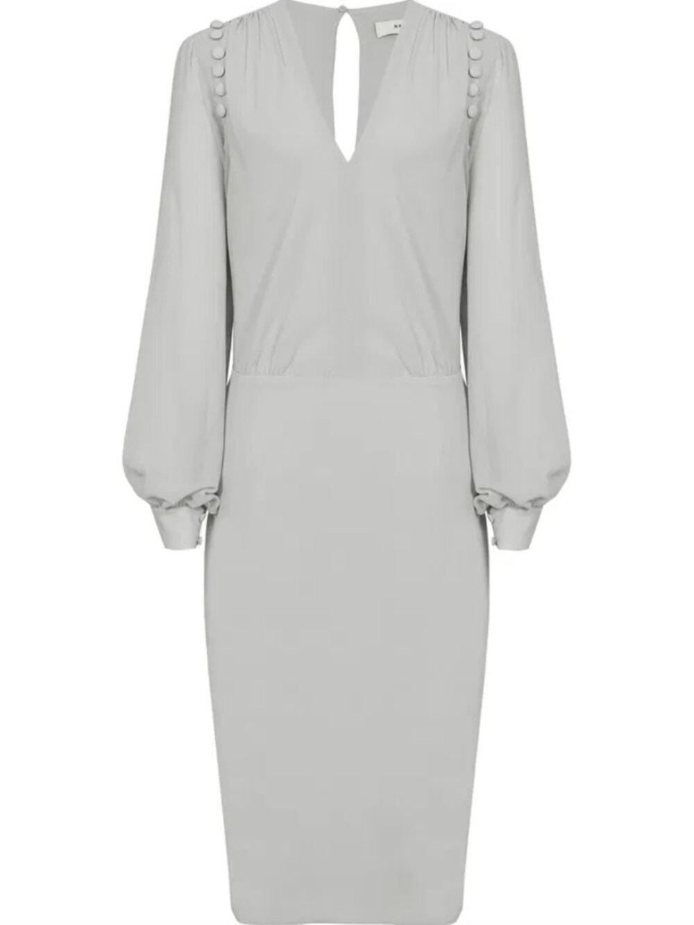 REISS Ruth Button Detail V Neck Dress Sz. 6